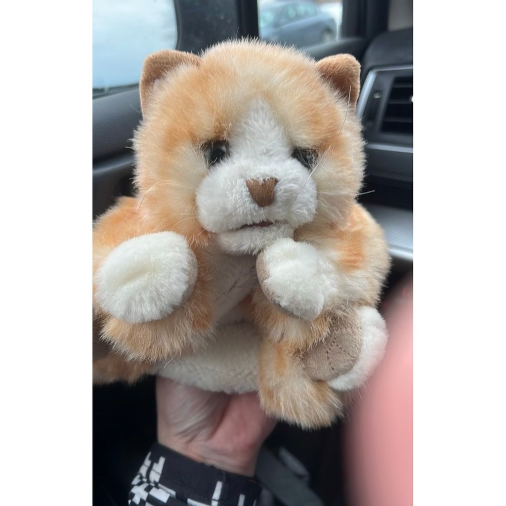 Folkmanis Orange‎ Tabby Cat Kitten Plush Hand Puppet 9" Stuffed Animal Pretend